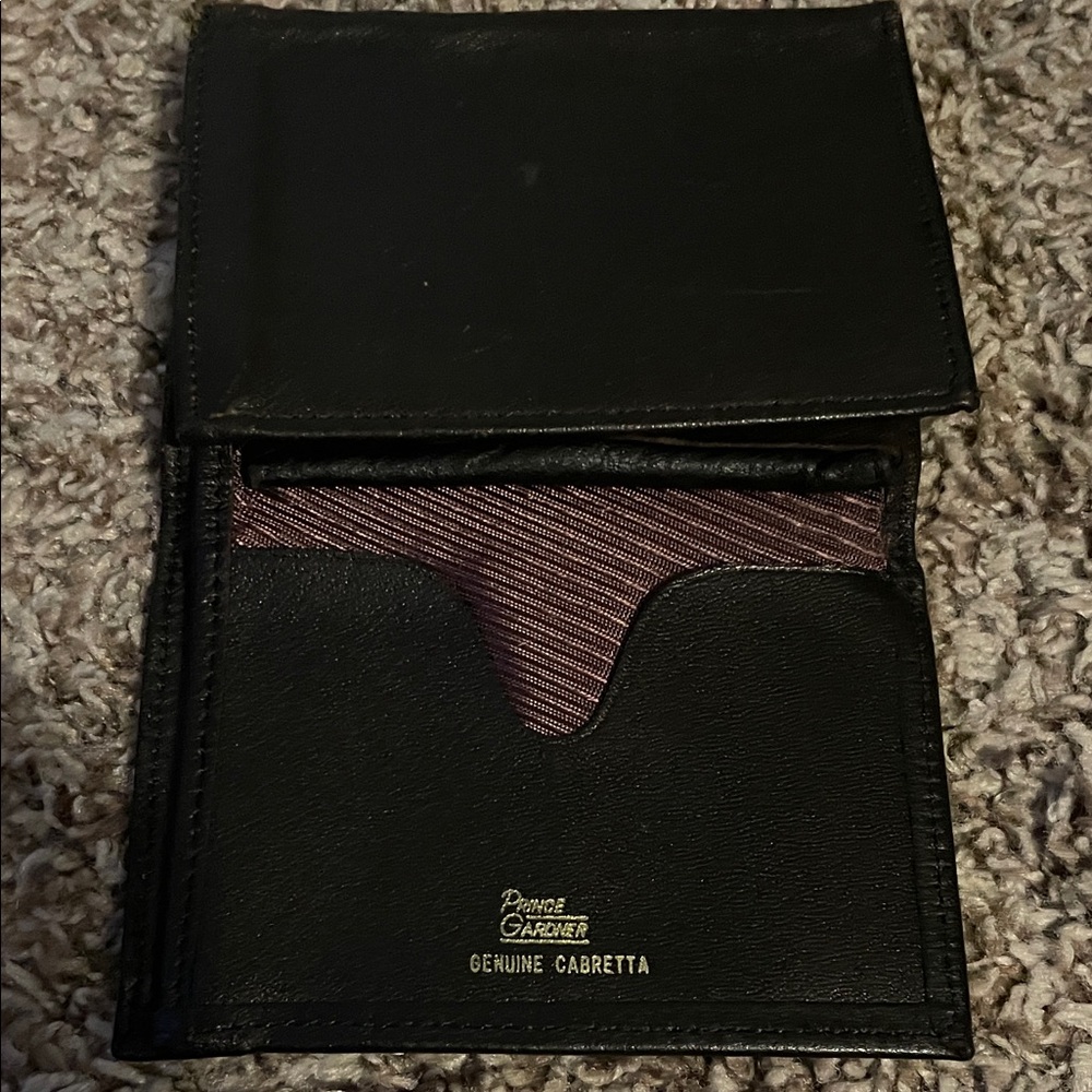 Prince Gardner  Black and Purple Leather Card Holder